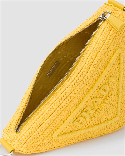 Yellow Raffia Prada Triangle bag 